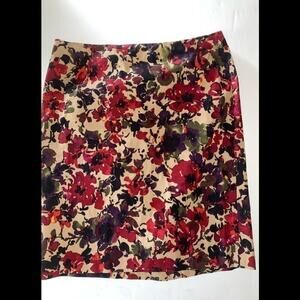 TALBOTS WOMENS FLOWER PRINTED SKIRT SIZE 10P